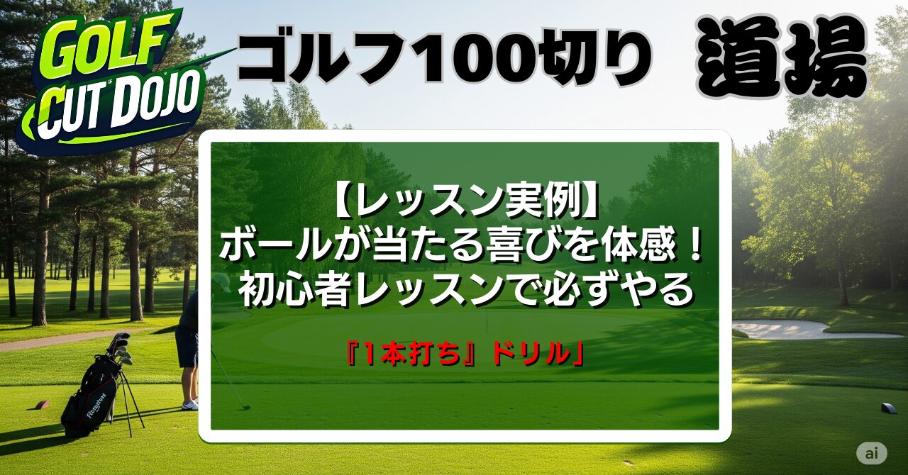 【レッスン実例】ボールが当たる喜びを体感！初心者レッスンで必ずやる『1本打ち』ドリル