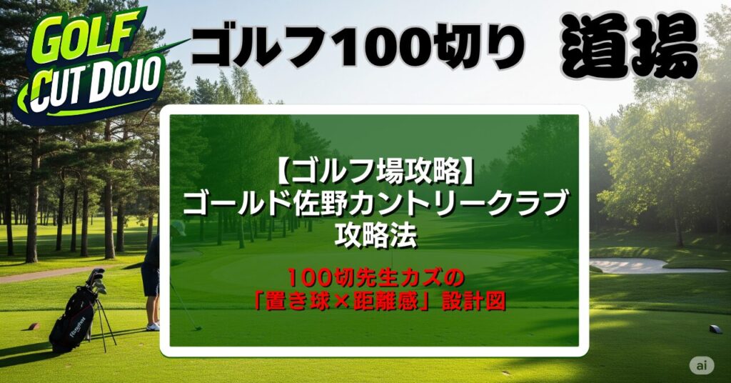 ゴールド佐野カントリークラブ攻略法|100切先生カズの「置き球×距離感」設計図