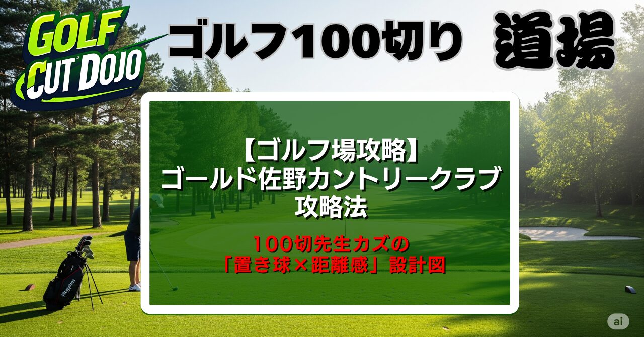 ゴールド佐野カントリークラブ攻略法|100切先生カズの「置き球×距離感」設計図