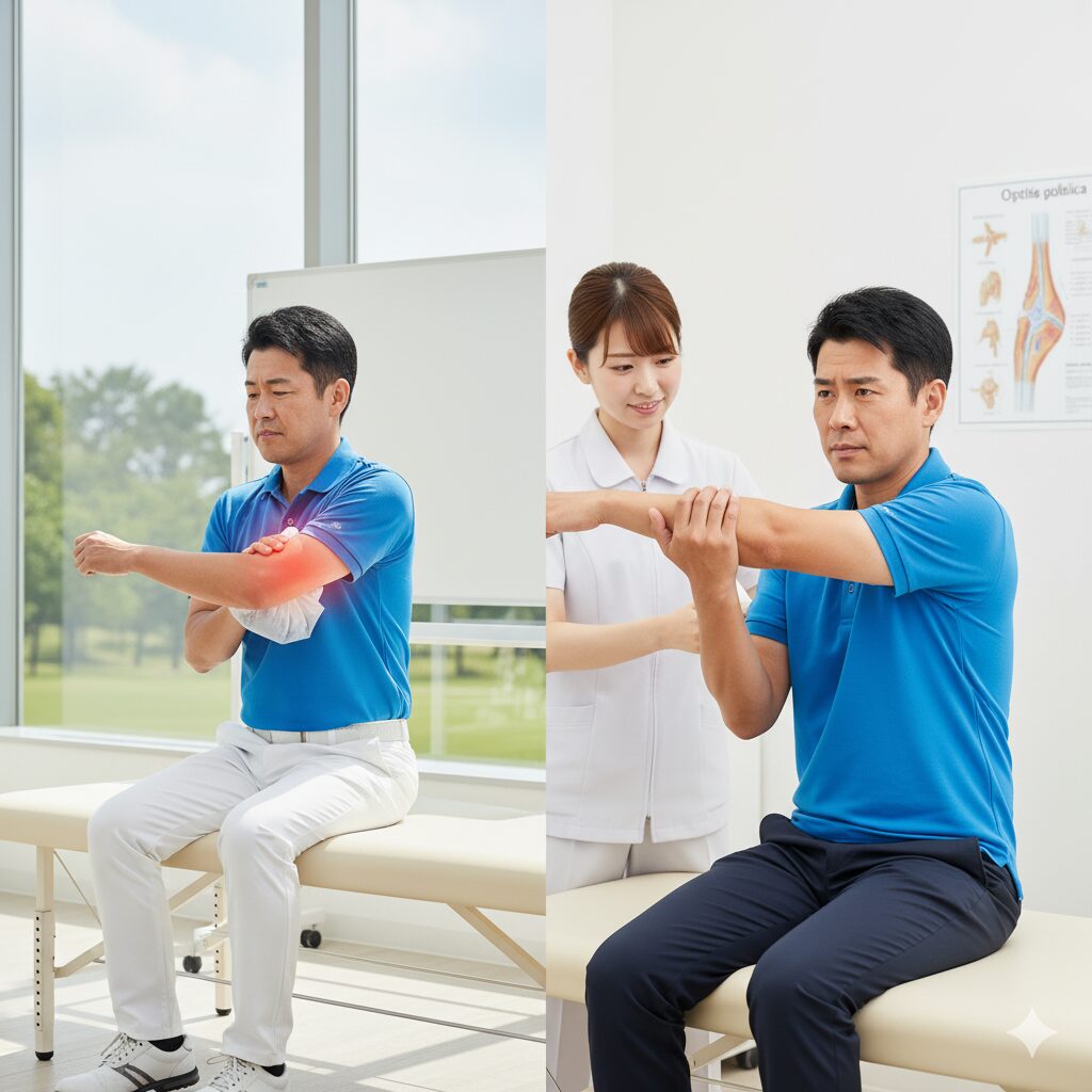 ゴルフ練習で腕が痛い時の改善策と対処法