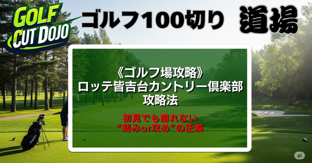 ロッテ皆吉台カントリー倶楽部 攻略法:初見でも崩れない“刻みor攻め”の正解