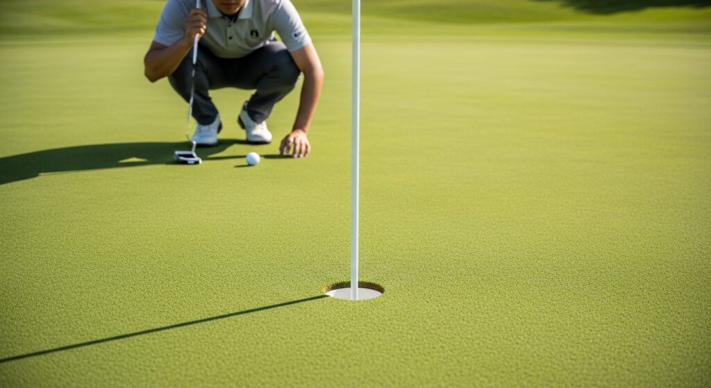 速いベント1グリーン攻略：下りを残さない技術